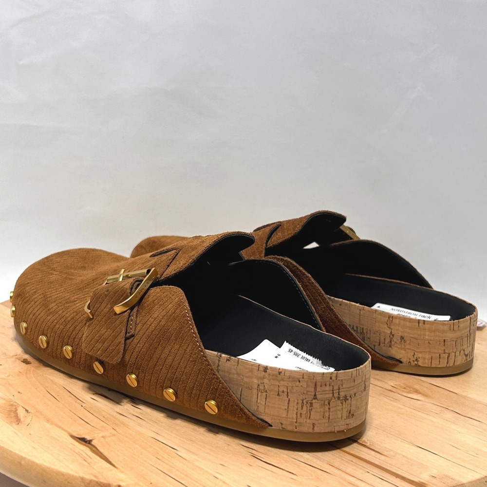 New Veronica Beard Fern Suede Studded Slip On Hazelwood Brown Clogs NWT - 9M - Picture 6 of 10